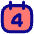 Date 4 Calendar Icon from Flex Pop Set