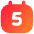 Date 5 Calendar Icon from Flex Gradient Set