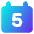 Date 5 Calendar Icon from Core Gradient Set
