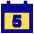 Date 5 Calendar Icon from Sharp Pop Set