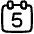 Date 5 Calendar Icon from Plump Line Set