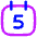 Date 5 Calendar Icon from Flex Neon Set