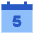 Date 5 Calendar Icon from Sharp Flat Set