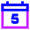 Date 5 Calendar Icon from Sharp Neon Set