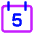 Date 5 Calendar Icon from Core Neon Set