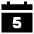 Date 5 Calendar Icon from Sharp Solid Set