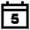Date 5 Calendar Icon from Sharp Line Set
