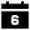Date 6 Calendar Icon from Sharp Solid Set