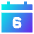 Date 6 Calendar Icon from Sharp Gradient Set