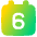 Date 6 Calendar Icon from Plump Gradient Set