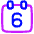 Date 6 Calendar Icon from Plump Neon Set