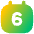 Date 6 Calendar Icon from Flex Gradient Set
