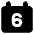 Date 6 Calendar Icon from Core Solid Set