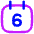 Date 6 Calendar Icon from Flex Neon Set