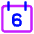 Date 6 Calendar Icon from Core Neon Set