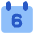 Date 6 Calendar Icon from Core Flat Set
