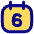 Date 6 Calendar Icon from Flex Pop Set