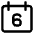 Date 6 Calendar Icon from Core Line Set