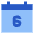 Date 6 Calendar Icon from Sharp Flat Set