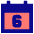 Date 6 Calendar Icon from Sharp Pop Set