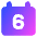 Date 6 Calendar Icon from Core Gradient Set