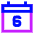Date 6 Calendar Icon from Sharp Neon Set