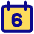 Date 6 Calendar Icon from Core Pop Set
