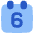 Date 6 Calendar Icon from Plump Flat Set
