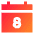 Date 8 Calendar Icon from Sharp Gradient Set