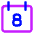 Date 8 Calendar Icon from Core Neon Set