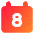 Date 8 Calendar Icon from Core Gradient Set
