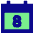 Date 8 Calendar Icon from Sharp Pop Set