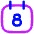 Date 8 Calendar Icon from Flex Neon Set