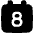 Date 8 Calendar Icon from Plump Solid Set