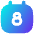 Date 8 Calendar Icon from Flex Gradient Set