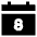 Date 8 Calendar Icon from Sharp Solid Set