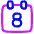 Date 8 Calendar Icon from Plump Neon Set