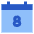 Date 8 Calendar Icon from Sharp Flat Set