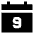 Date 9 Calendar Icon from Sharp Solid Set