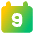 Date 9 Calendar Icon from Core Gradient Set