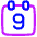 Date 9 Calendar Icon from Plump Neon Set