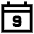 Date 9 Calendar Icon from Sharp Line Set