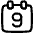 Date 9 Calendar Icon from Plump Line Set
