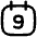 Date 9 Calendar Icon from Flex Line Set