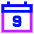 Date 9 Calendar Icon from Sharp Neon Set