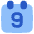Date 9 Calendar Icon from Plump Flat Set