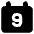 Date 9 Calendar Icon from Core Solid Set