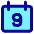 Date 9 Calendar Icon from Core Pop Set