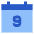 Date 9 Calendar Icon from Sharp Flat Set