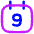 Date 9 Calendar Icon from Flex Neon Set